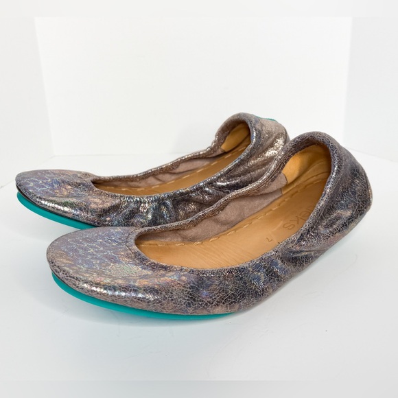 Tieks Gavrieli Sz 7 Leather Ballet Flats Slip On Shoes Love Potion Metallic RARE - Picture 2 of 10